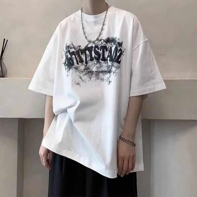Men’s Summer Loose Fit Korean Style T-Shirt – American Streetwear