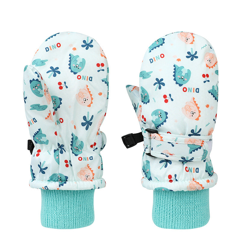 Autumn Winter Kids Fleece Gloves Warm Waterproof