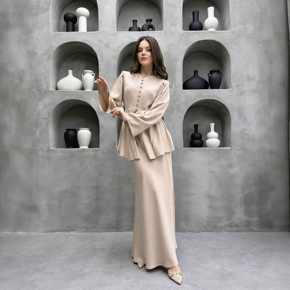 Elegant Two-Piece Cardigan & Dress Set