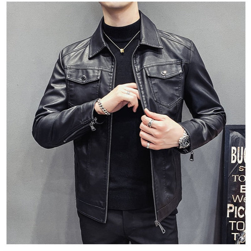 Men’s Sheepskin Leather Motorcycle Jacket