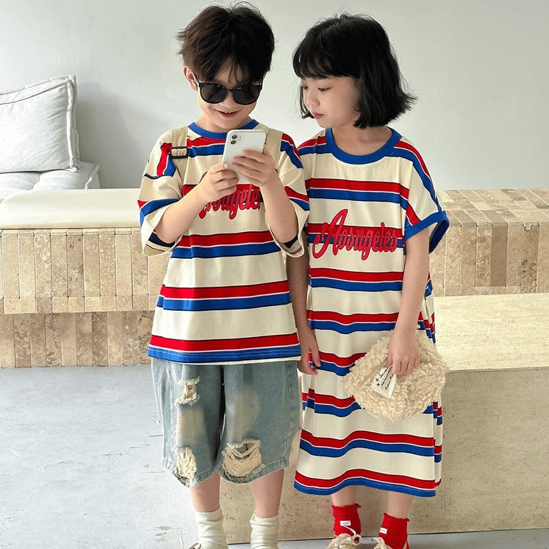 Kids’ Summer Striped T-Shirt & Dress 2026 – Colorful Style – Summer Kids Fashion Nepal | Tudoholic