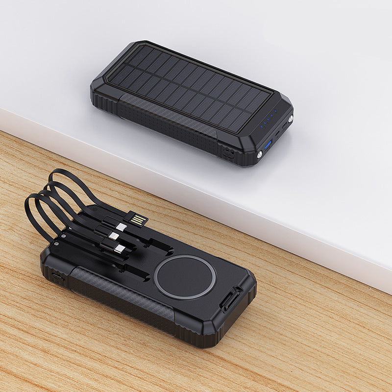 30000mAh Solar Power Bank Fast Wireless Dual Charge