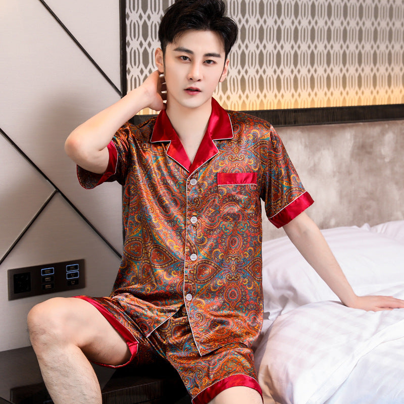 Men's Summer Silk Pajamas Set – Soft & Breathable 🌙