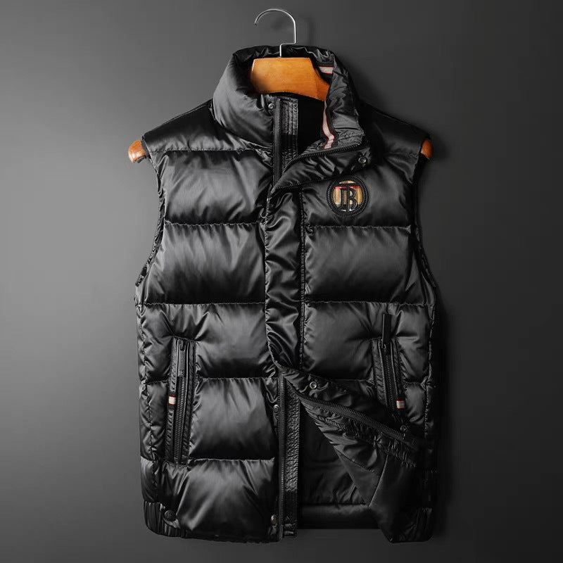 Men’s Down Vest – European Trendy Stand Collar Outerwear