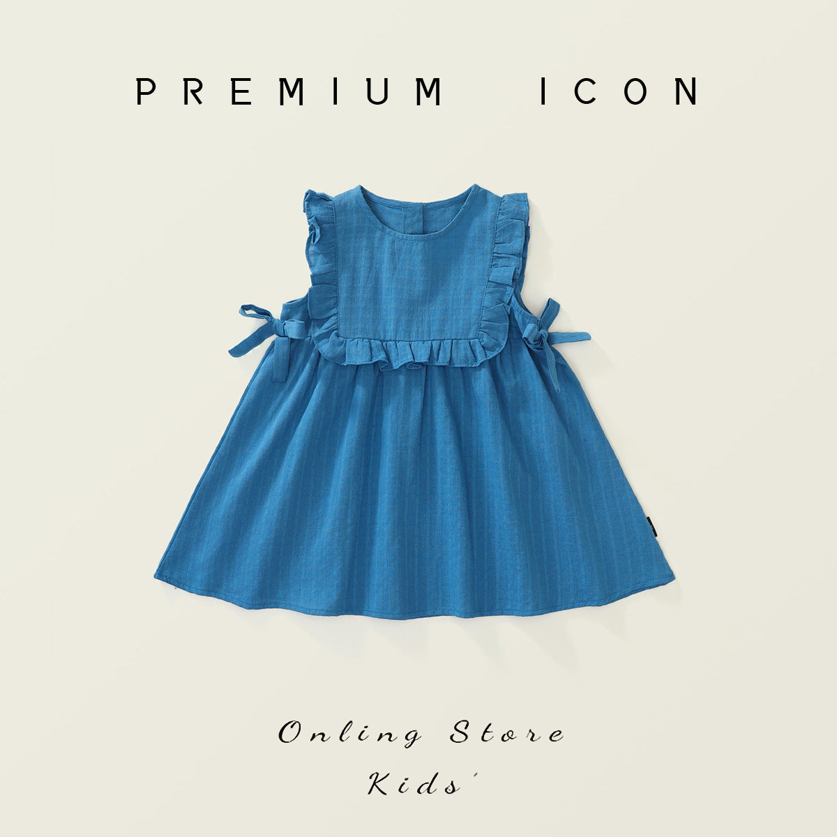 Girls Lace Blue Vest Dress Summer 2025 Korean Style – Summer Kids Fashion Nepal | Tudoholic