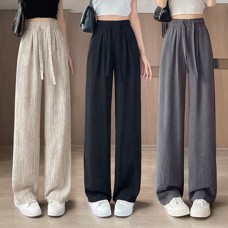 STOCK-Ice Silk Wide-Leg Pants