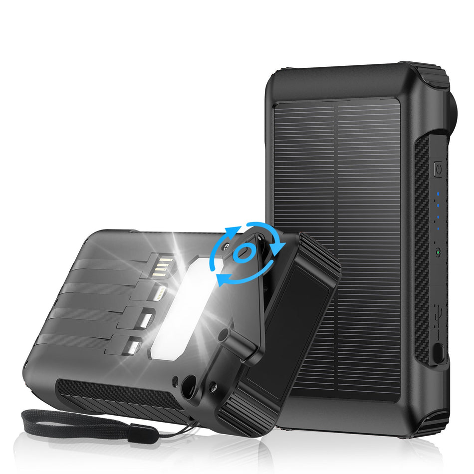 STOCK-20000mAh Fast-Charging Solar & Hand-Crank Power Bank –