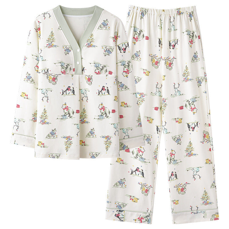 Antibacterial Cotton Maternity Pajamas – Nursing Set