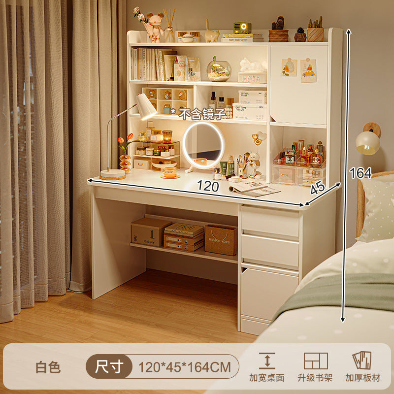 2-in-1 Computer Desk and Dressing Table with Mirror