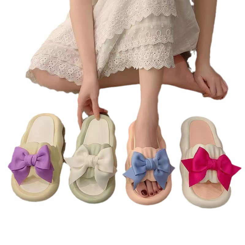 STOCK-Bow Princess Sandals – Soft Summer Slippers for Women