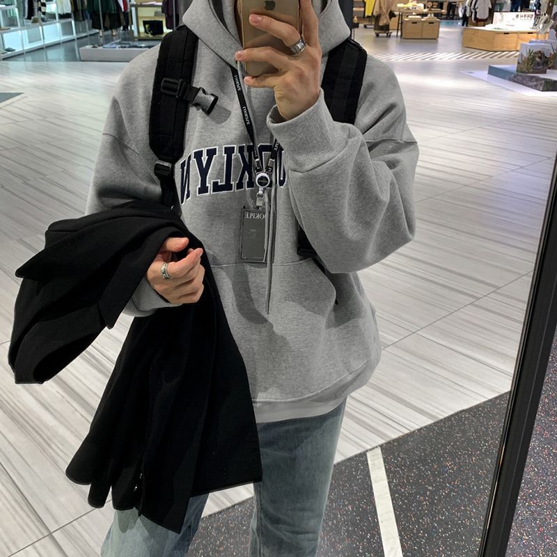 Men’s Korean Hoodie 2023 – Loose Cotton Embroidered Top