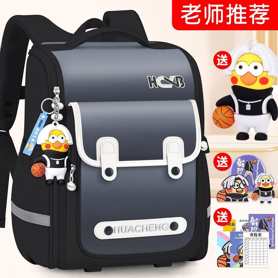Waterproof Spine Protection School Backpack for Grades 1-6