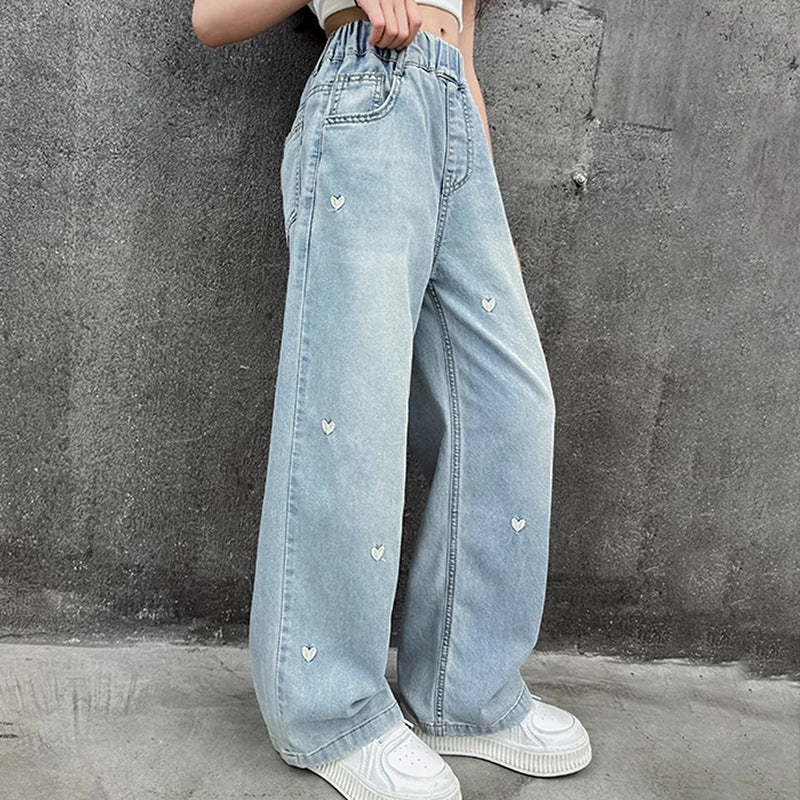 Girls Straight-Leg Wide Jeans 2025