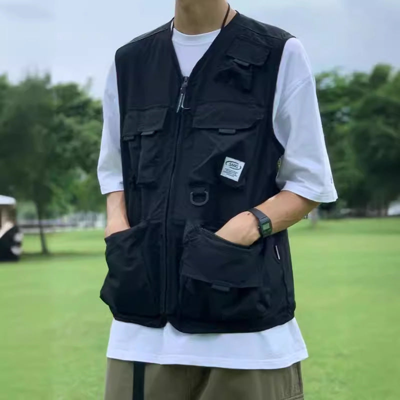 Japanese Tactical Vest – Trendy Multi-Pocket Ins Style Waistcoat