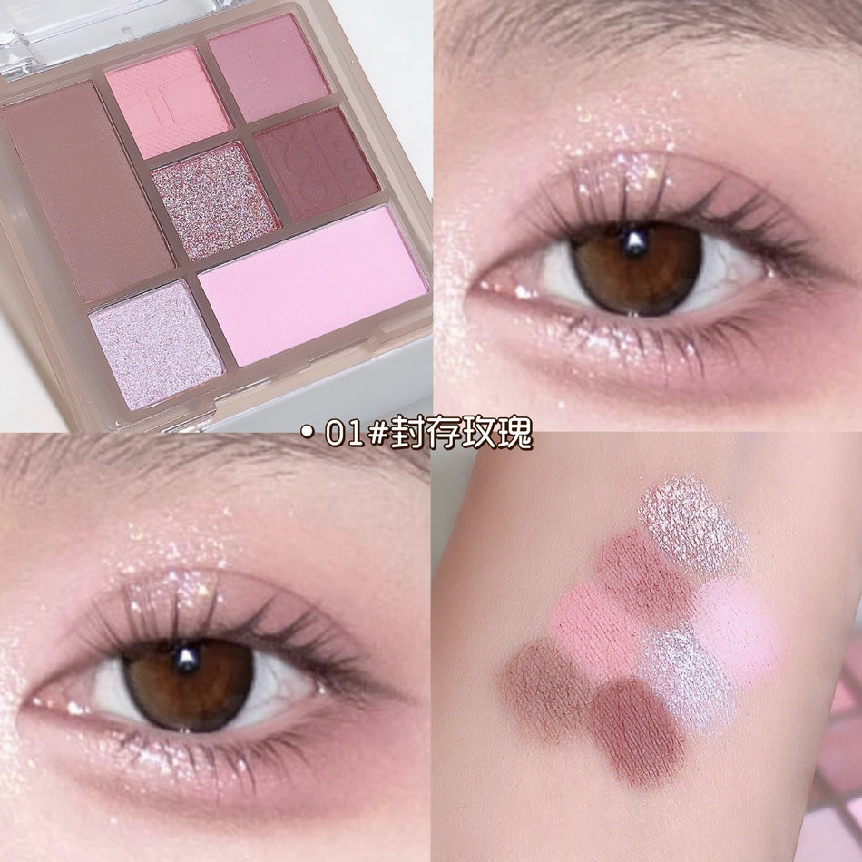 Seven-Color Glitter & Matte Smoky Palette