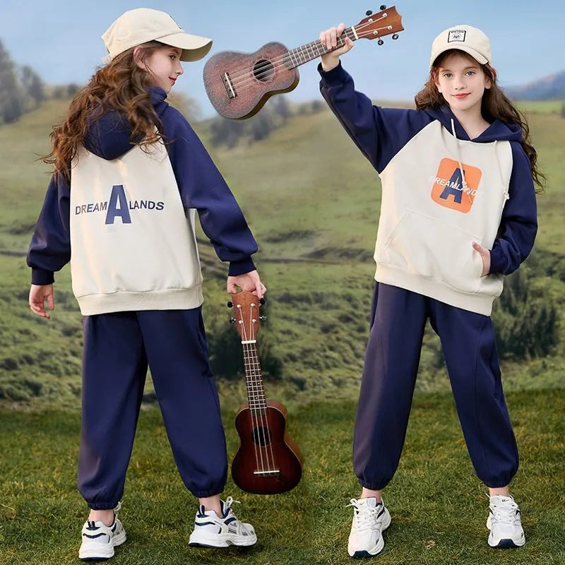 Girls 2024 Korean-Style Autumn Sweatshirt Set – Spring Autumn Kids Fashion Nepal | Tudoholic