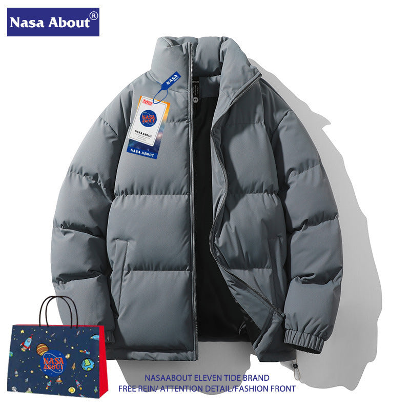 NASA Co-Branded Down Cotton Jacket – Unisex Thickened Winter Coat