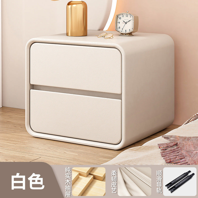 Cream Style Solid Wood No-Installation Bedside Cabinet
