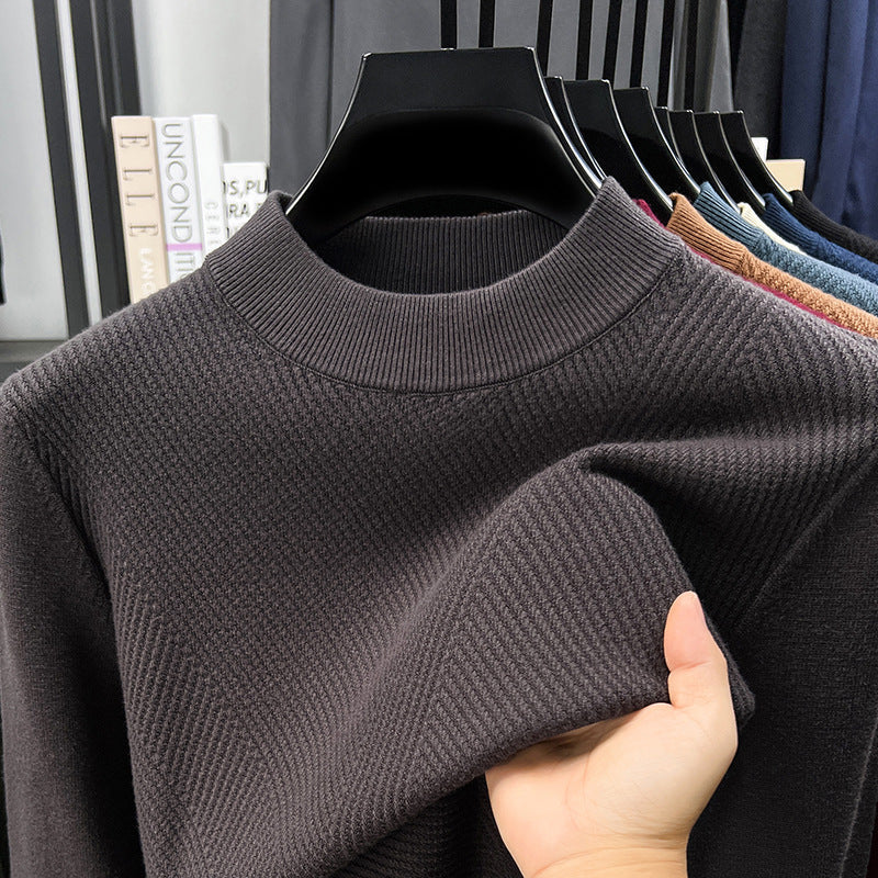 Men’s Autumn Winter Jacquard Round-Neck Knitted Sweater