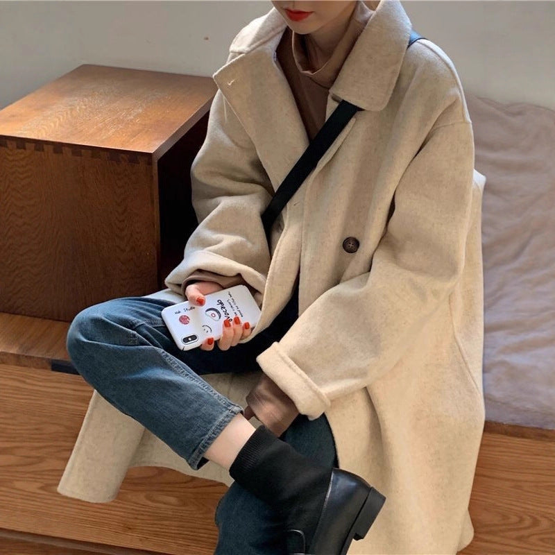 INSTOCK-Korean Hepburn Wool Coat