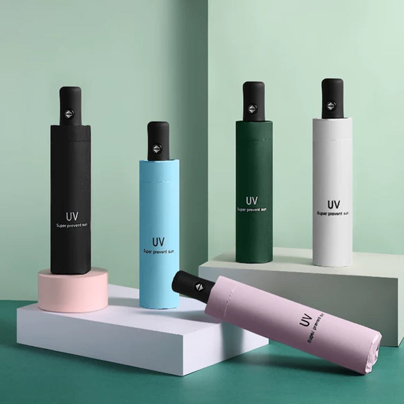 UV Vinyl Folding Sun & Rain Umbrella with Logo Print