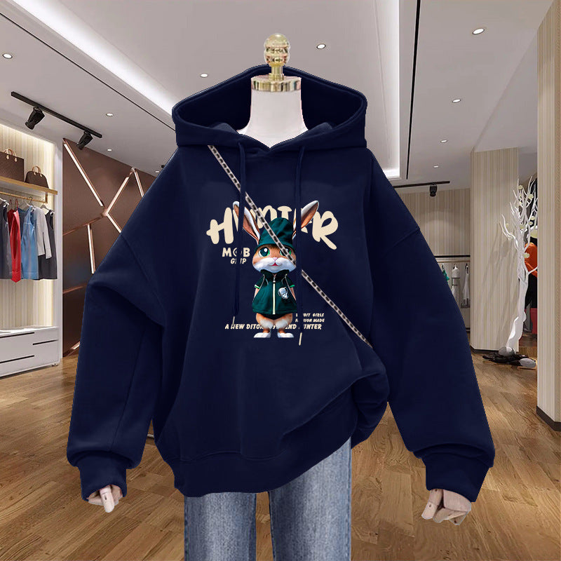 Women’s Fleece-Lined Cartoon Hoodie