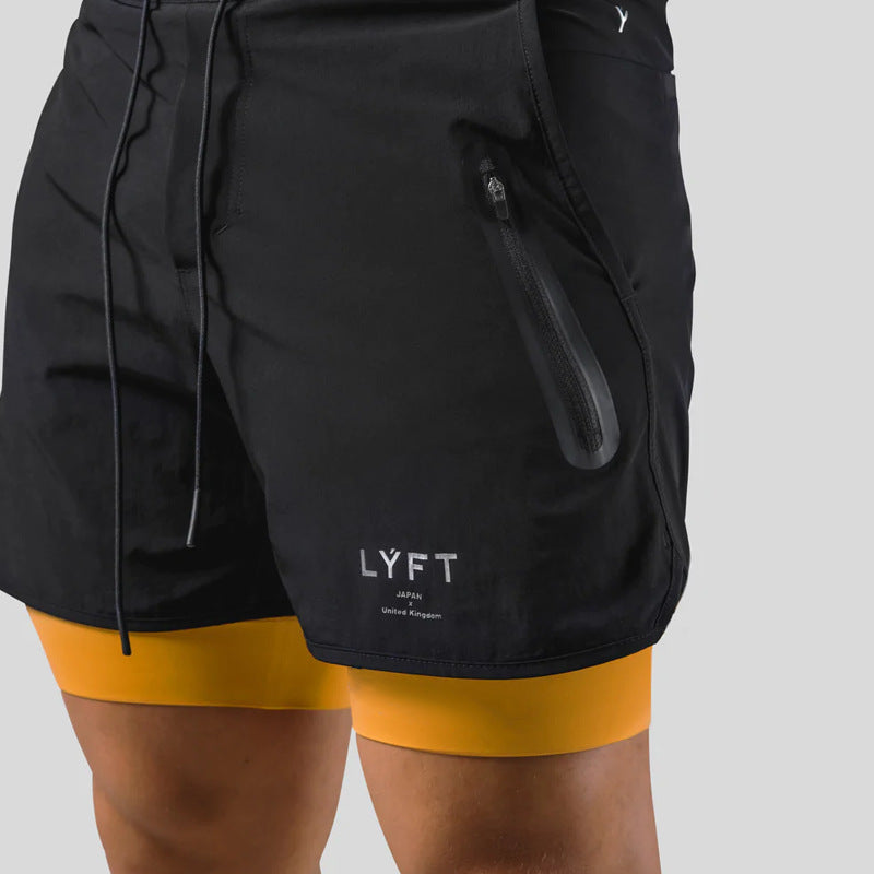 Men’s Double-Layer Sports Shorts – Quick-Dry & Fitness Ready