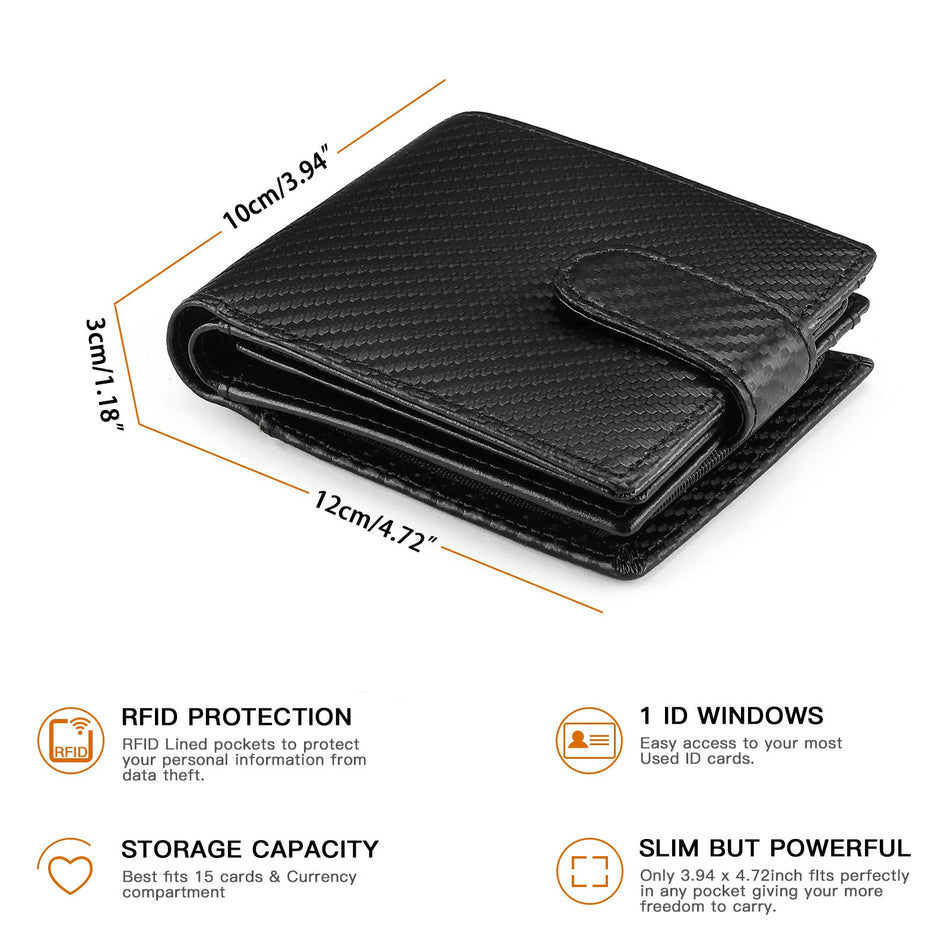 RFID Leather Wallet – Short Cowhide Anti-Theft Wallet