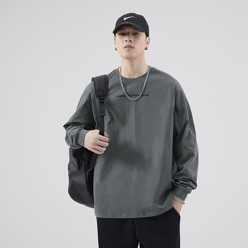 Men’s American-Style Heavy Cotton Long-Sleeve Casual Sweater