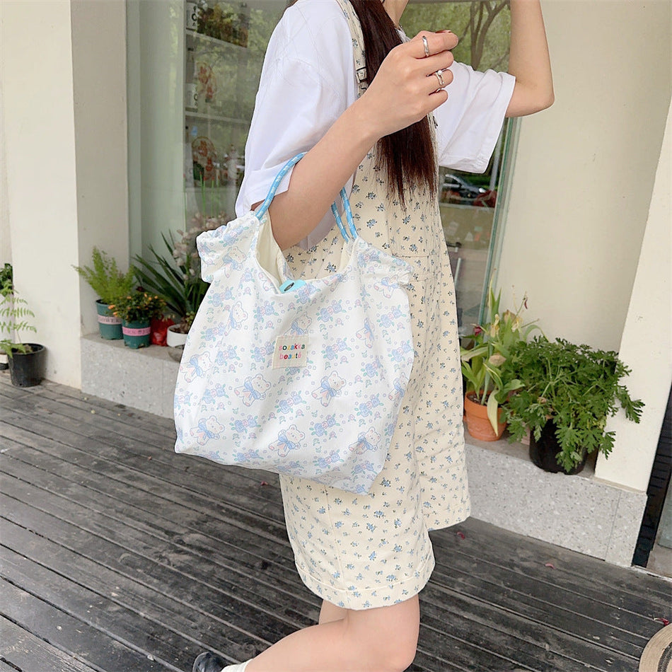 Korean Cartoon Canvas Bag – Large Shopping Handbag