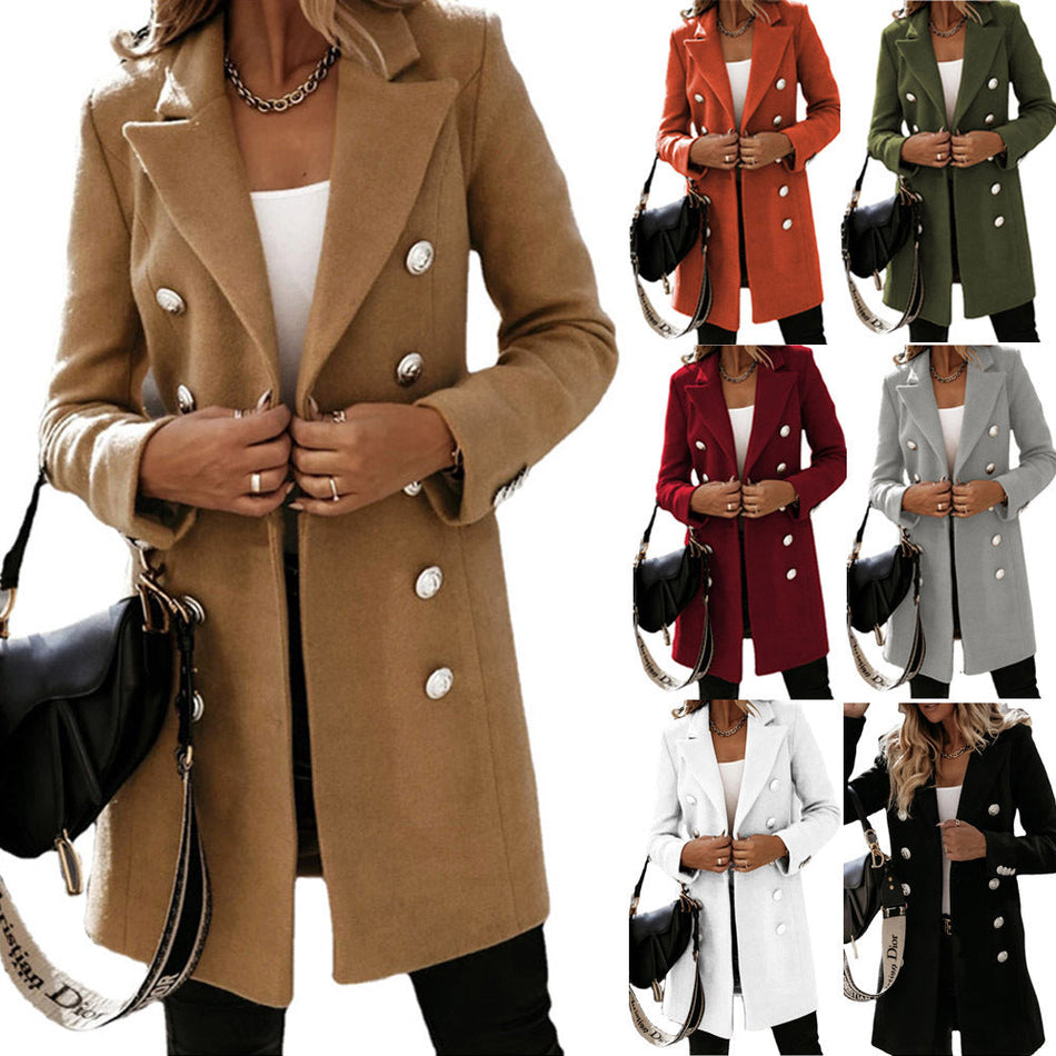 STOCK-Winter Suit Collar Woolen Coat