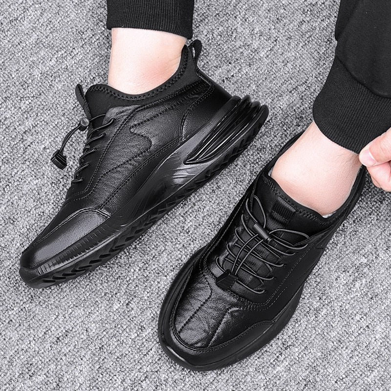 Men’s Winter Fleece-Lined Black Casual Sports Shoes