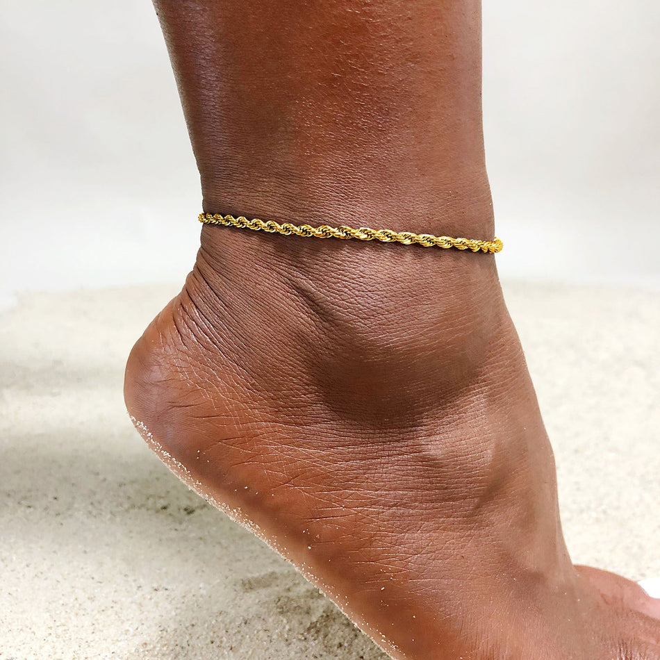 Titanium Steel Twist Anklet 3mm – Simple INS Style