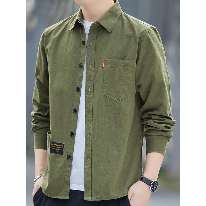 Men's Autumn 100% Cotton Casual Long-Sleeve Business Shirt