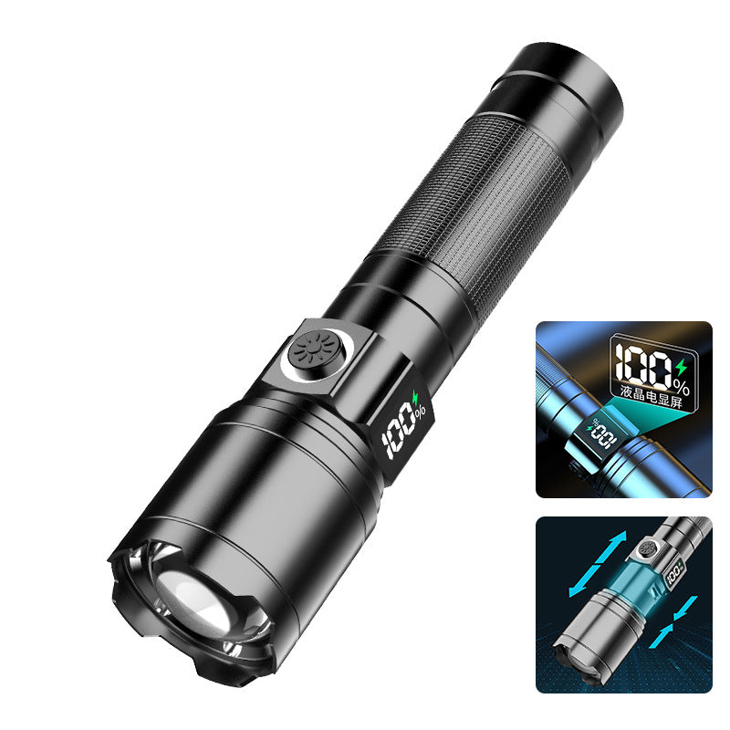 LCD Digital Flashlight – Fast Charging Long-Range Aluminum Alloy