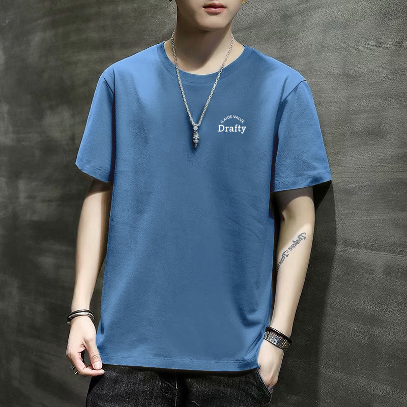 Men’s Summer Solid Color T-Shirt – Loose Casual Fit