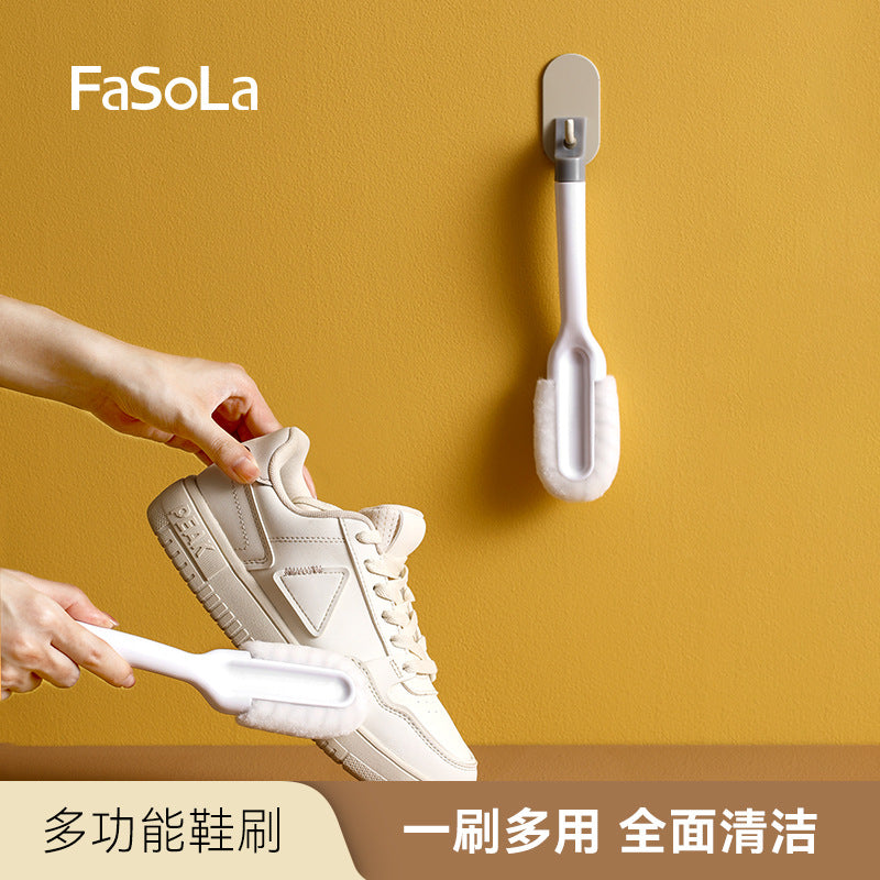 FaSoLa Soft Fur Long-Handle Multifunctional Shoe Cleaning Brush