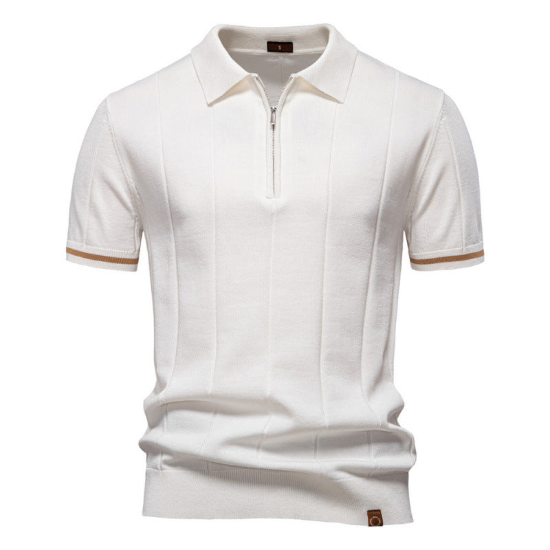 Men’s 2025 Woolen Short-Sleeve Polo Shirt