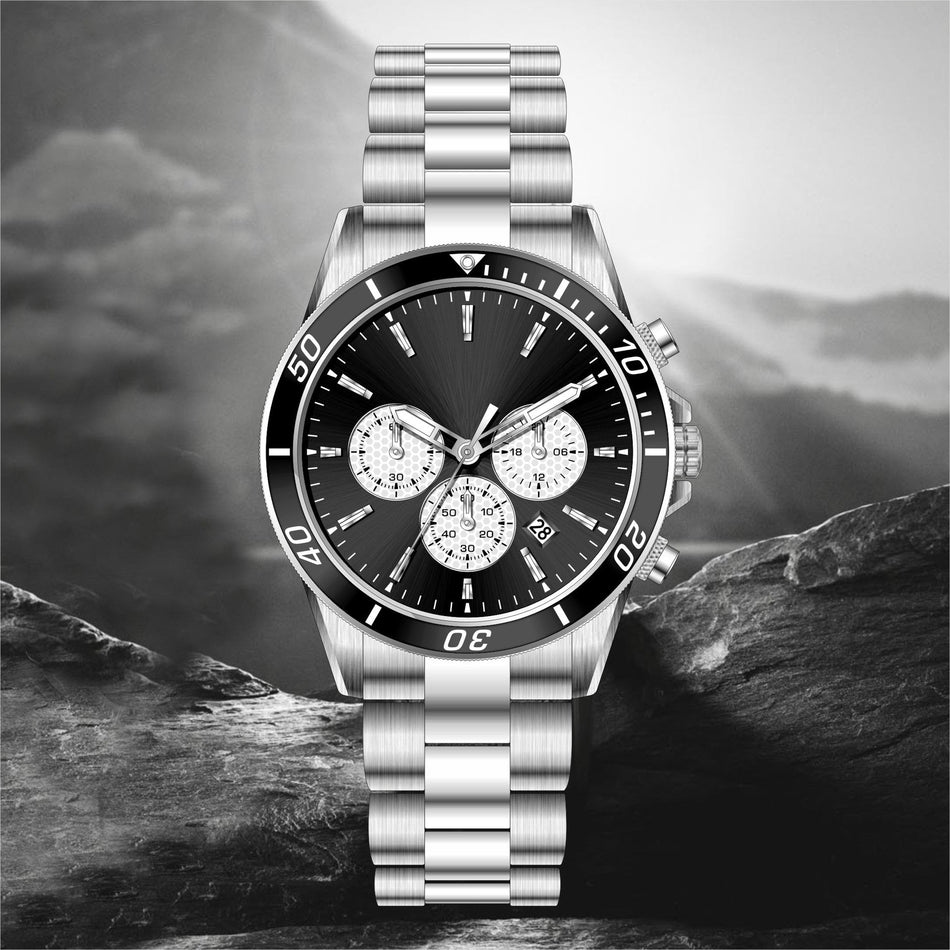 High-End Men’s Steel Band Quartz Waterproof Watch