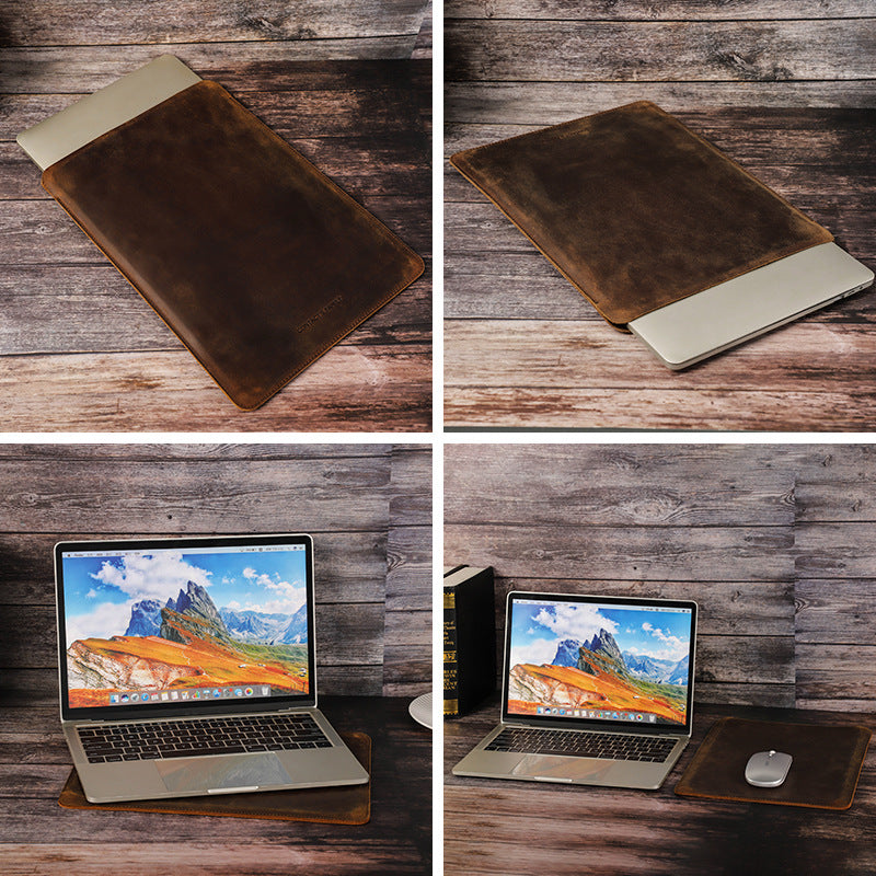 Cowhide Leather MacBook Sleeve Premium Laptop Case