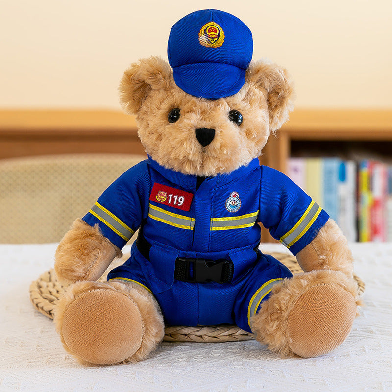 Police Teddy Bear Plush Toy in Uniform for Kids Gift