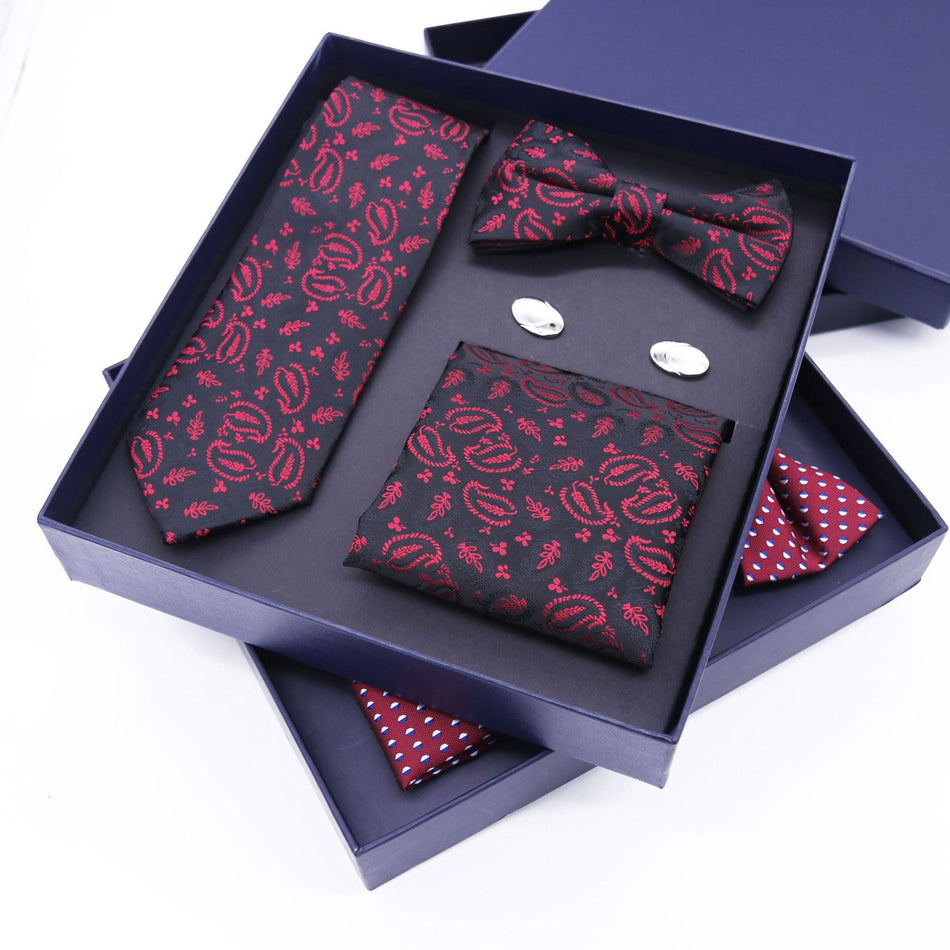 Men’s Formal Tie Gift Set – Tie, Bow & Pocket Square Box