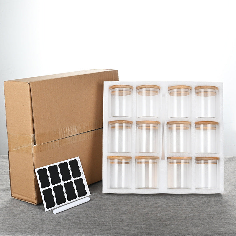 12-Piece Glass Jar Set with Bamboo Lids