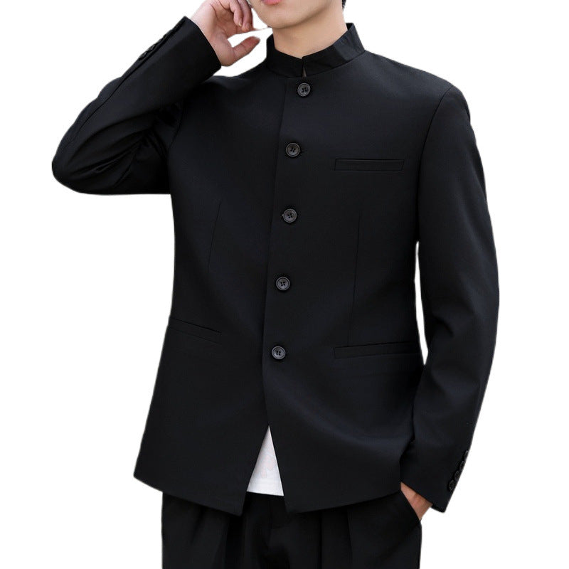 Men’s Chinese Stand Collar Tunic Suit Business Dress