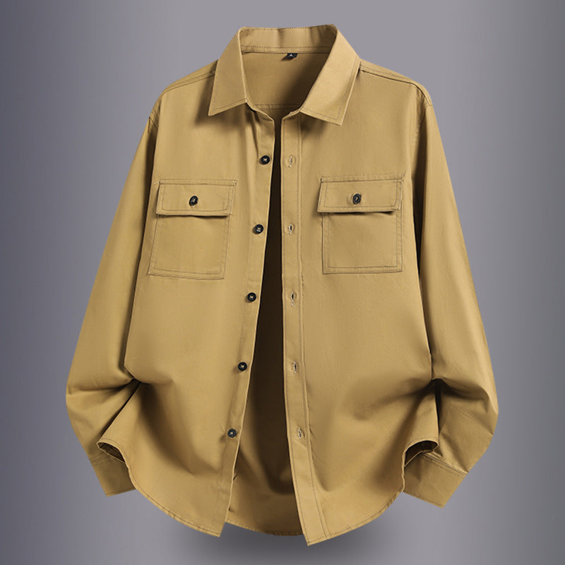 Pure Cotton Men’s Casual Work Shirt Jacket