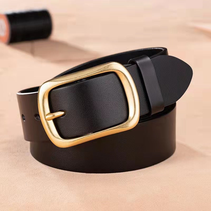 Men’s Antique Alloy Buckle Soft Leather Belt