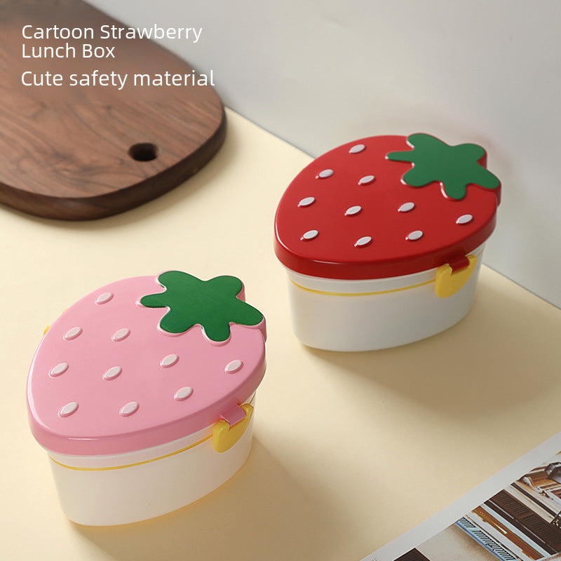 Strawberry Kids’ Lunch Box – Double Layer & Food-Grade