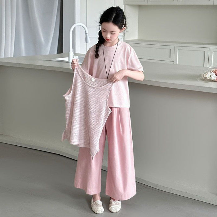 Girls Korean Vest Pants 3-Piece Summer Set – Baby & Children's Outfits – Image 6