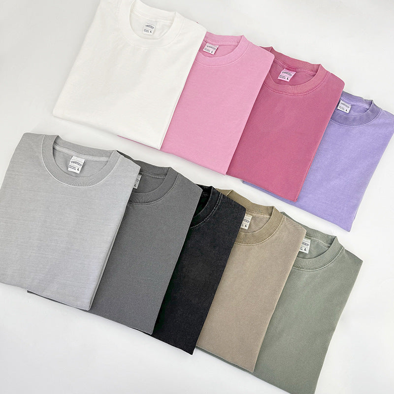260g Oversized Washed Cotton T-Shirt – Retro Style