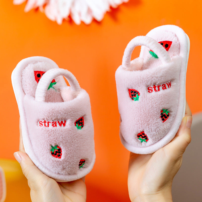 STOCK-Kids Plush Cotton Slippers